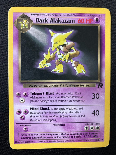 Dark alakazam regular - dark, 18/82