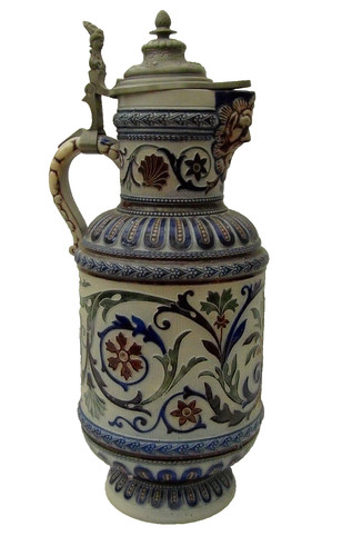 Large pewter lidded german - large,