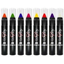 Neon UV Face & Body Paint Crayon Sticks - Festival Party Glow Pride Intense Lot