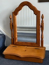 SOLID PINE WOOD Freestanding Vanity/Dressing Table Detachable Swing Mirror