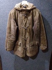 Men's Jacket/Overcoat Cotton Traders Corduroy Duffle Jacket Hooded Size Medium 