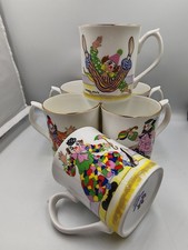 Vintage elizabethan clown mugs - elizabethan,