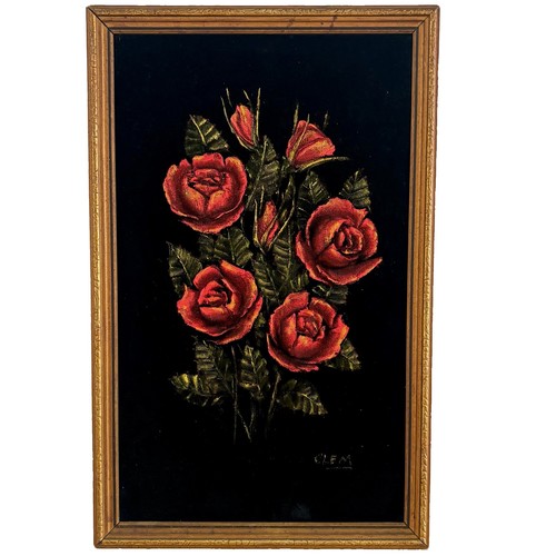 Vintage black velvet painting - velvet,