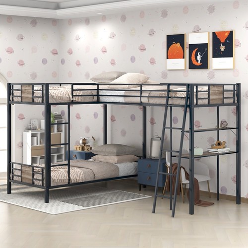 Shaped bed frame metal twin - bed,