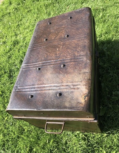 Old trunk tin - chest, storage