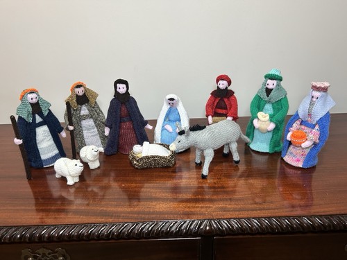Handmade knitted nativity set - nativity,