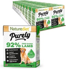Naturediet - Hypoallergenic Wet Dog Food - Purely - Grain Free Lamb - 18x390g