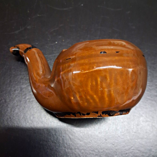 Brown hand painted ceramic - brown,