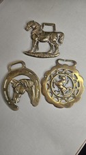 Vintage Brass Horse Brasses x3