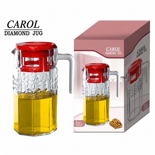 Litre glass fridge jug - 2x,