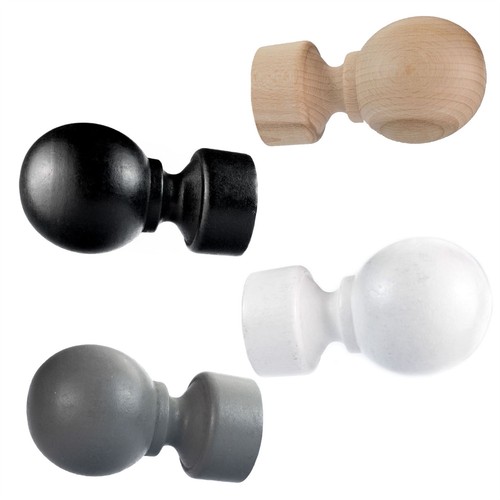 Round wooden finials 35mm - round,