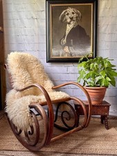 Antique Bentwood, Cane Rocking Chair, Michael Thonet Style, Boho, Cottagecore,