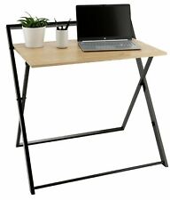 Habitat Compact Folding Office Desk - Black & Oak | Space Saving Workstation