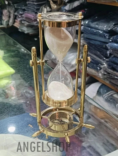 Vintage brass sand timer - brass,