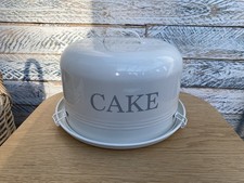 Vintage Metal Cream Cake Tin Container With Stand and Handle