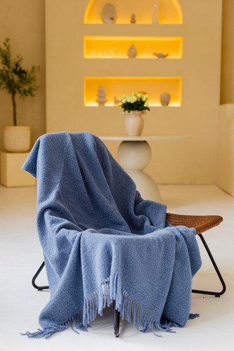 Merino wool bouclé blanket - bouclé,