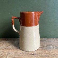 Vintage Langley Pottery Stoneware Jug - 1.5 Pint - Two Tone Brown - England