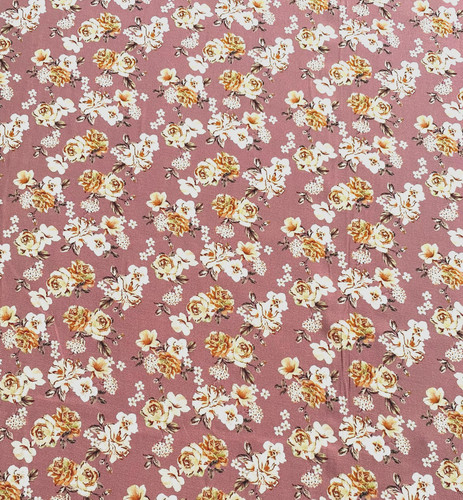 Dusty pink floral viscose - floral,