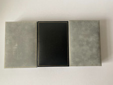3x Medium Jewellery Display Boxes Suede effect grey x2, Navy leather case 
