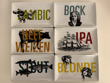 Crate & Barrel Six Pack Beer Sampler Appetizer Plates Dessert Tapas Set of 6