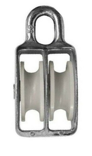 112mm zinc double pulley - double, block