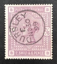 QV sg178 2s6d lilac (B-B) with 1899 Dursley cds
