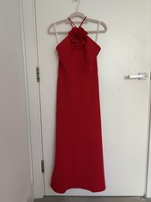 Jarlo London Red Midi Dress with flower detail & open back  Size UK8 RRP £165
