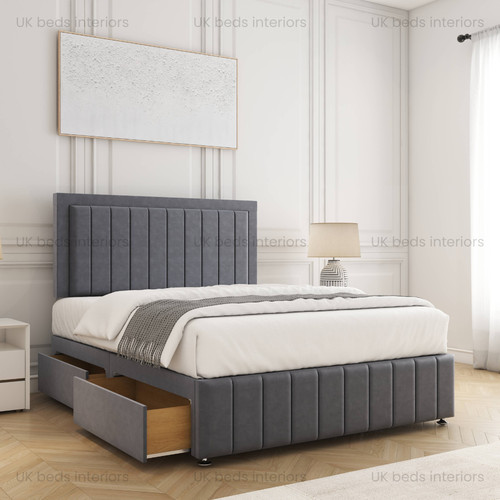 Plush velvet divan bed base - velvet,