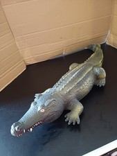 Large Crocodile Alligator Vintage Green Rubber Toys Sri Lanka 17" Pretend Animal