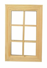 6 Pane Wood Window, Dolls