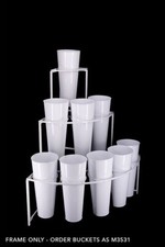 White corner flower bucket - white,