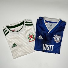 Cardiff City & Wales Adidas Football Shirt Bundle 9-10Y Kids
