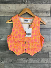 The Ragged Priest Womens Waistcoat Size Small Pink Orange Denim Urban Outfitters