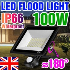 100W LED Floodlights Outdoor Garden Security PIR/Dusk to Dawn Sensor Lights