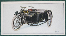 SUN VILLIERS 342cc Motorcycle Side-Car Outfit   Vintage 1926 Card  DE23