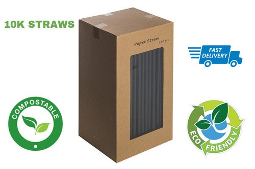 Black paper straws case - paper, of