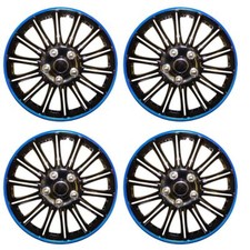 Set of 4 14" Black/Blue Wheel