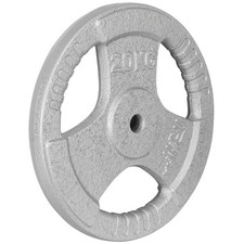 Mirafit 1 x 20kg Tri Grip Cast Iron 1" Standard Barbell Weight Plate Disc #63
