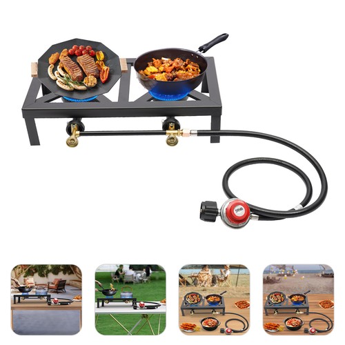 Cast iron double burner - iron,