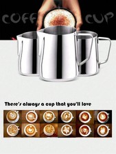 Stainless Steel Milk / Coffee Frothing Jug Frother Latte Container Metal Pitcher