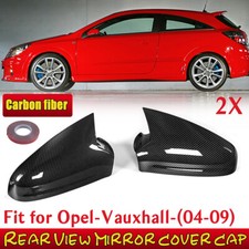 2*For Vauxhall Astra Opel Astra H 04-2009 Carbon Fiber Wing Mirror Cover Cap UK
