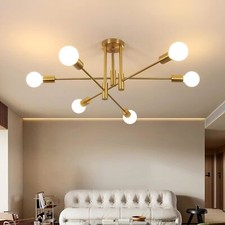 Vintage Ceiling Light 6 Bulbs Sputnik Chandelier Modern Pendant Light E27 Gold