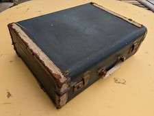 Vintage lined suitcase blue
