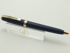 RARE Sheaffer Prelude 347 Matt Navy Ballpoint Pen, Gold Trim, Blue Ink  *MINT*