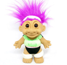 Vintage Russ Berrie Troll Doll 8" Aerobic Workout 1980's Sweatband & Leg Warmers