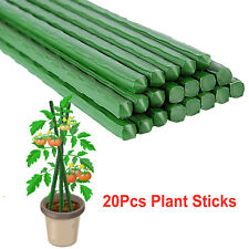 Green Garden Plant Stakes Metal Plastic Coated Climbing Support Cane Pole Sticks