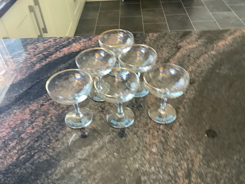 Babycham gold rim glasses 6 - rim,