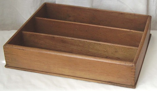 Antique wooden cutlery tray - antique,