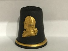 Wedgwood Black/Gold  jasperware Josiah Wedgwood  thimble in excellent condition.