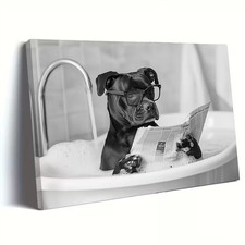 Vintage Canvas Wall Art Staffy